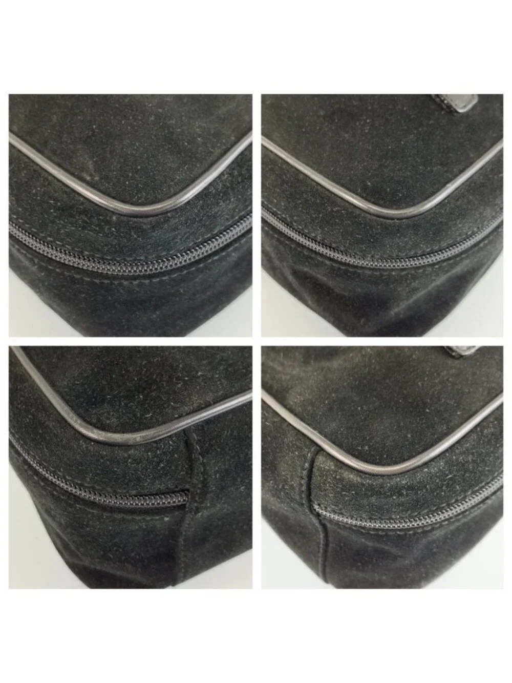 Gucci Horsebit Black Gold Suede Leather 032 106 Vanity Bag